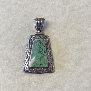 Signed Cft sterling silver 925 and turquoise pendant